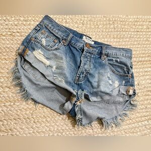 One x one Teaspoon distressed jean shorts 27